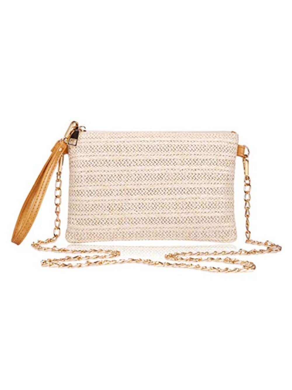 Handcrafted Straw Wristlet Clutch Women's Summer Beach Bag Boho Crossbody Purse